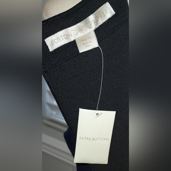 Boston Proper Navy/Black Bejeweled Scoop Neck Sleeveless Dress NWT - Picture 5 of 6